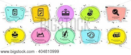 Education Icons Set. Speech Bubble Offer Banners. Vector Coupon Badge. Included Icon As Checklist, R