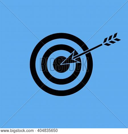 Target With An Arrow. Success Concept. Arrow Icon. Flat Concept. Business Icon. Stock Image. Eps 10.