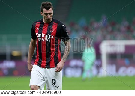 Milano, Italy. 23th Januery2021 . Mario Mandzukic Of Ac Milan  During The Serie A Match Between Ac M