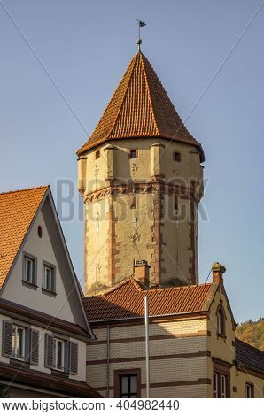 Architectural Detail Of The Spitzer Turm In Wertheim Am Main In Southern Germany