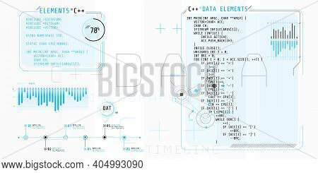 Hud Interface Elements With Part Of The Code C Plus Plus.