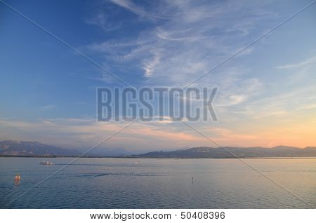Moody twilight on Lake Bodensee in Germany