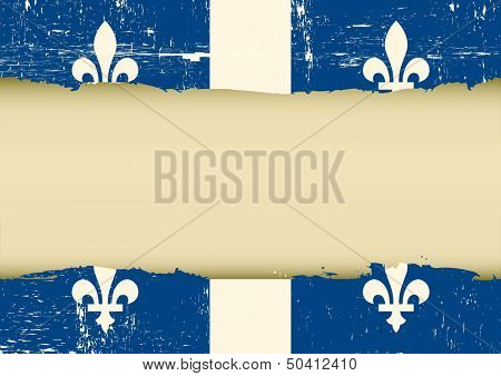 Quebec scratched flag. A used Flag for this poster