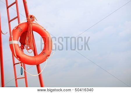 Lifeguard Beach Rescue Equipment Orange Lifebuoy