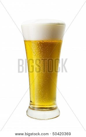 Glass of light beer