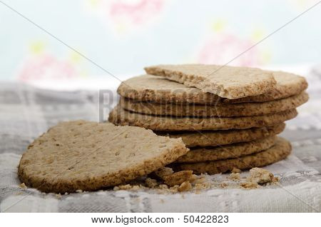 Oatcakes On A Kitchen Towel