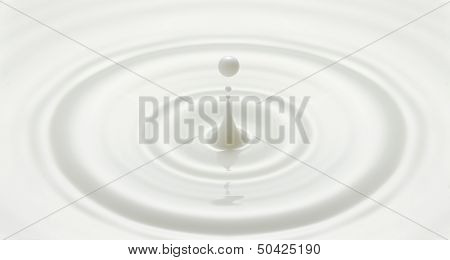 milk drop or white liquid drop created ripple wave