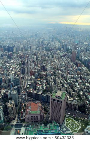 Bird eye view of Taiwan from Taipei101