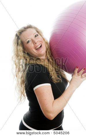 Žena s Fitness míč