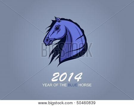 Year Of The Blue Horse Vector