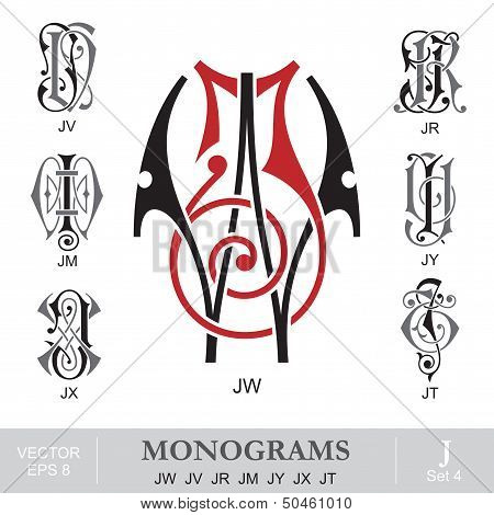 Vintage Monograms JW JV JR JM JY JX JT