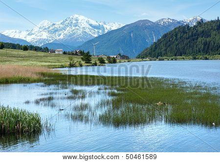 Summer Reschensee Alpine View (italy).