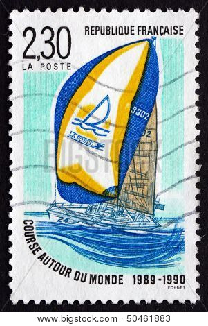 Postage Stamp France 1990 Volvo Ocean Race, Yacht