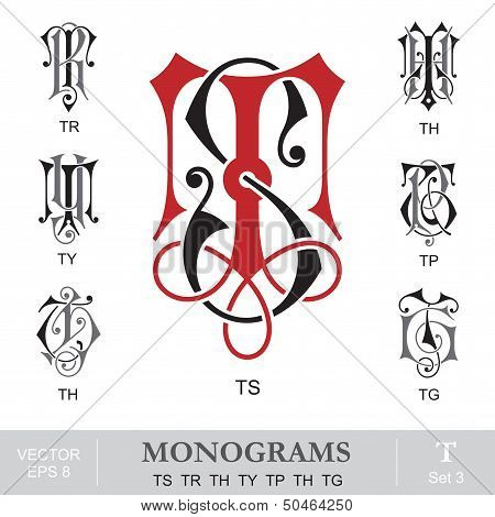 Vintage Monograms TS TR TH TY TP TH TG