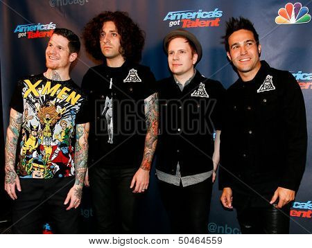 NEW YORK-SEP 4: Fall Out Boy attends the post-show red carpet for NBC's 