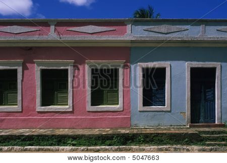17Th Century Colonial Row Houses In Recife Brazil