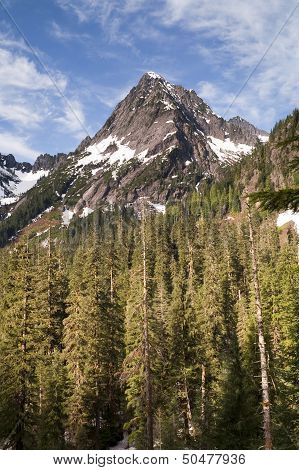 Fire Road Overlooks Sperry Peak North Cascade Mountain Range