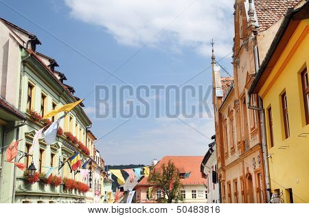Architectural detail in Sighisoara Medieval City, Transylvania, Romania