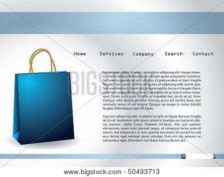 Website Template With Blue Paperbag