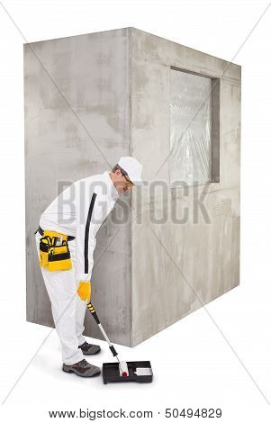 Worker Preparing For Priming