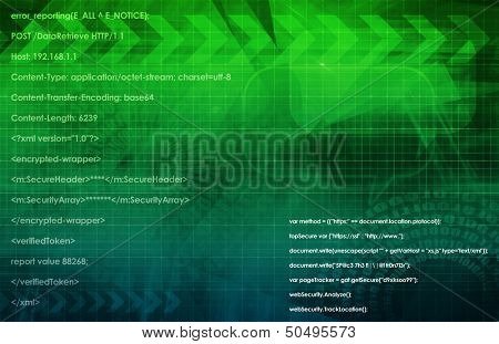 Web Application Database System in 3d Background
