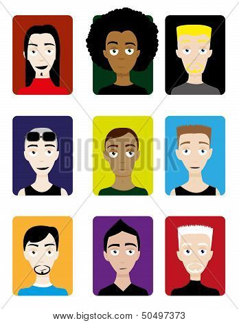 Set Of Male Avatars