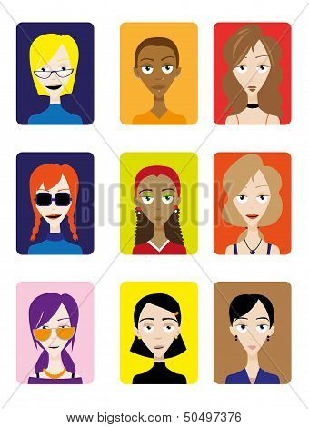 Set Of Female Avatar