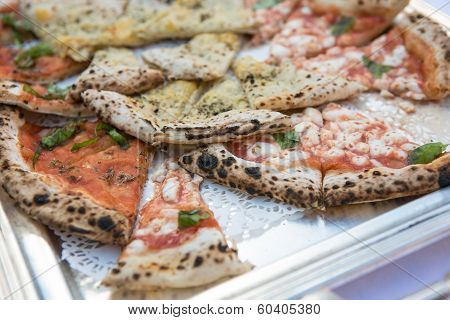 Italian Pizza With Chees And Olives On A Table