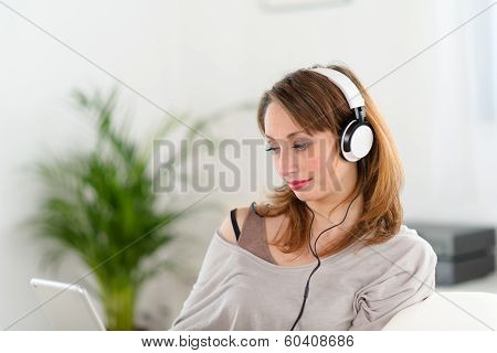 cheerful young women at home