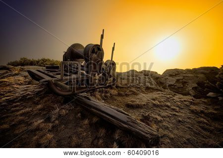 mountain landscape at sunrise, Ceahlau, Romania