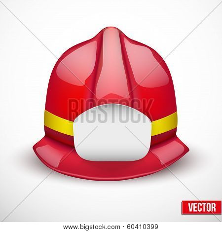 Red fireman helmet vector illustration