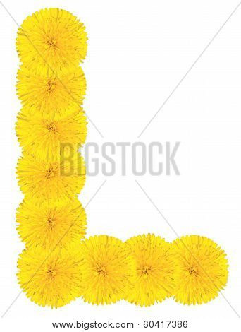 Letter L Made From Dandelions