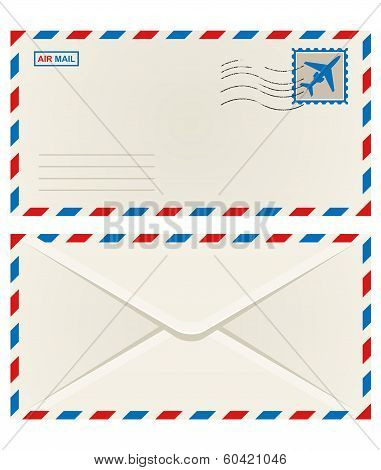 Front and back of an airmail envelope