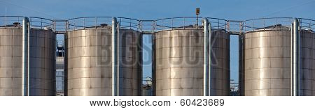 Storage tanks at industrial facility