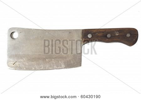 old cleaver knife isolated