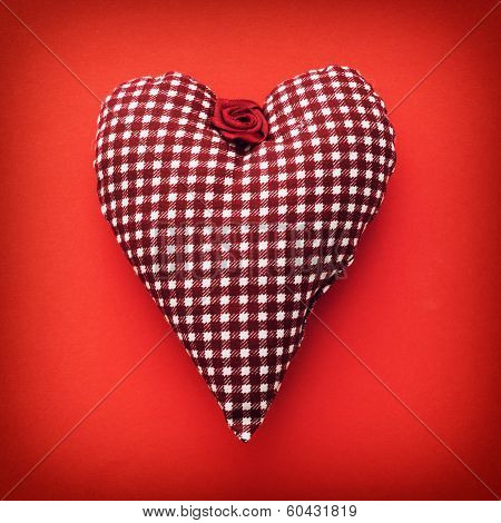 Beautiful Red Heart Of Fabric