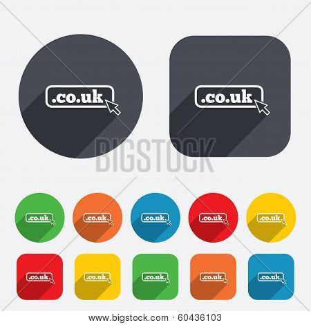 Domain CO.UK sign icon. UK internet subdomain