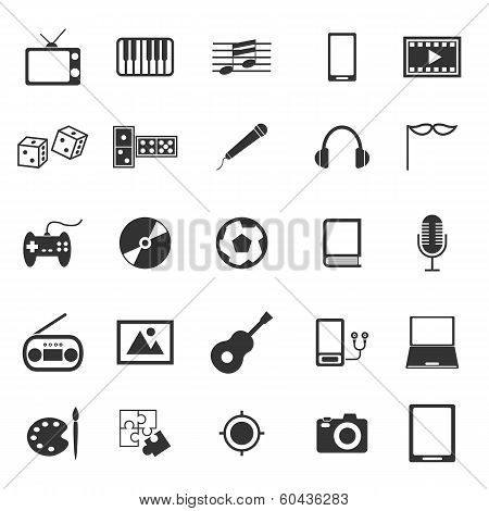 Entertainment Icons On White Background