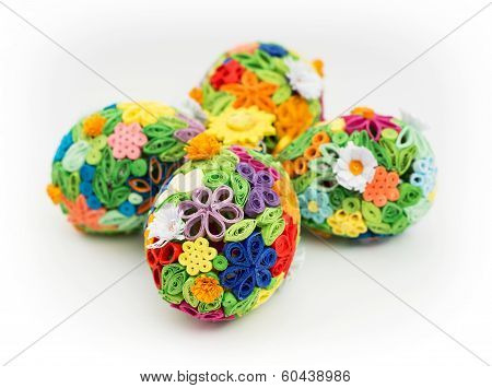 Easter Eggs Made Of Colored Paper