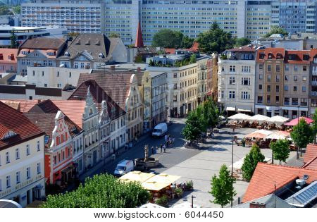 Cottbus marked Altmarkt Plattenbau