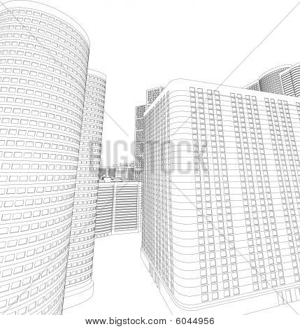 3D město
