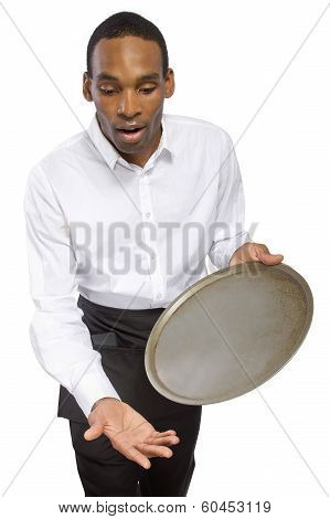 Waiter Carrying A Tray