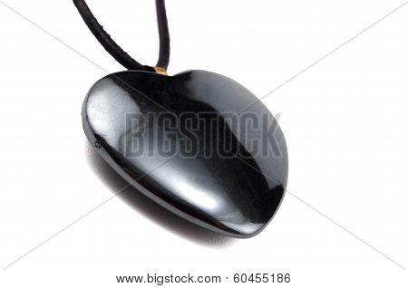 Hematite Heart With Leather String