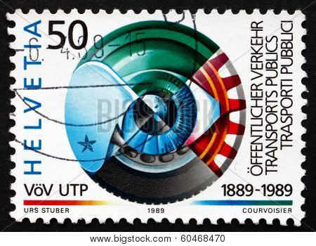 Postage Stamp Switzerland 1989 Eye, Modes Of Transportation