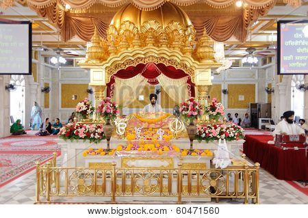 BANGKOK, THAILAND - OCT 26,2011: Sikh temple interior. Bangkok is the capital and the most populous city of Thailand. It is known in Thai as Krung Thep Maha Nakhon