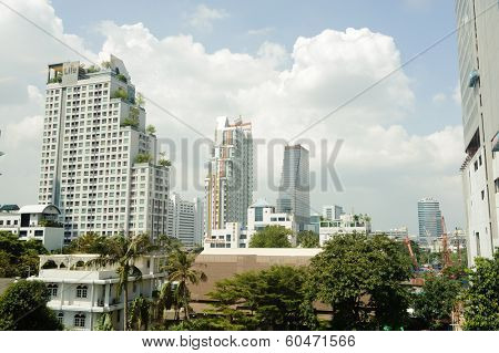 BANGKOK, THAILAND - OCT 27,2011: skyscrapers of Bangkok. Bangkok is the capital and the most populous city of Thailand. It is known in Thai as Krung Thep Maha Nakhon