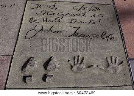 Los Angeles,ca-july 2,2011:john Travolta's Autograph  In The Hollywood Walk Of Fame,los Angeles,july