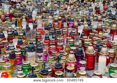 Candles In Honor Of Those Killed In The Maidan In Kiev
