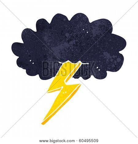 cartoon lightning bolt and cloud