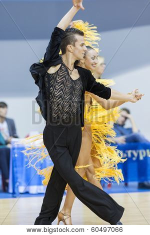 Minsk-belarus, February, 9: Unidentified Dance Couple Performs Adult Latin-american Program On Ogni